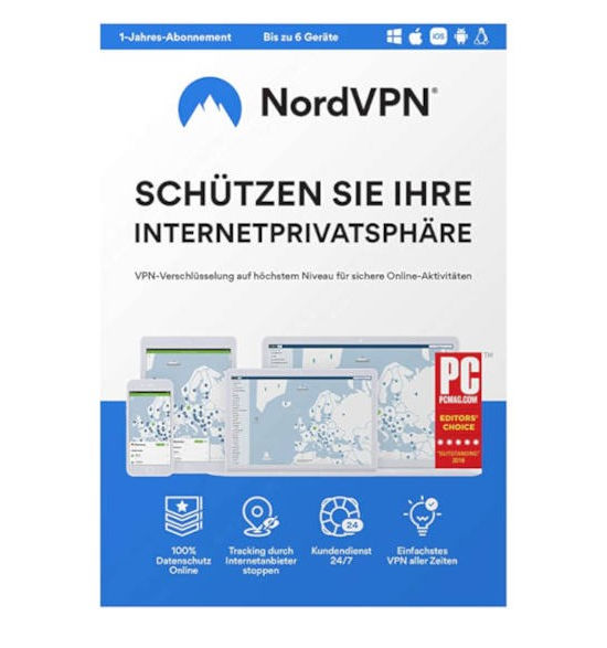NordVPN + Cybersecurity - 1 Jahr Abo für 10 Geräte